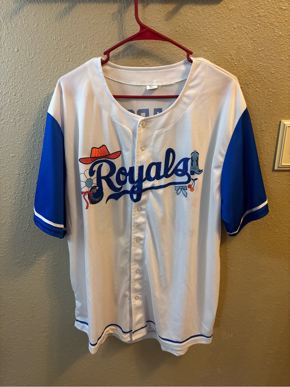 Royals Women's White and Blue Baseball Jersey